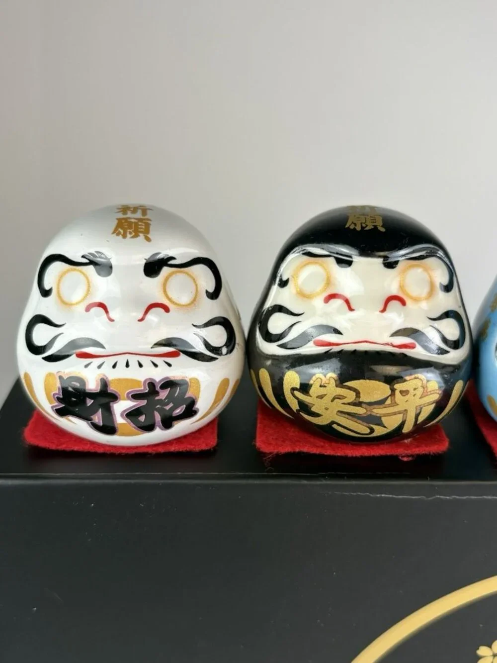 NIB Daruma Ritual Wish Dolls Lot of 5 Ceramic Mini 1.5